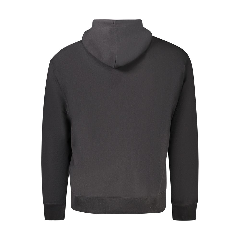 Sweat-shirt noir pour homme en coton de marque Calvin Klein, vue de face avec logo discret sur la poitrine.