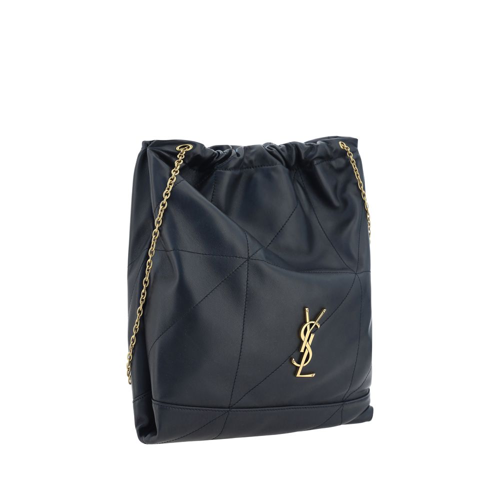 Sac bandoulière Saint Laurent en cuir d'agneau noir, modèle Aries, avec détails élégants et finition haut de gamme.