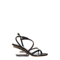 Sandales plates en cuir multicolore de Fendi, style élégant avec design coloré et finition de haute qualité.