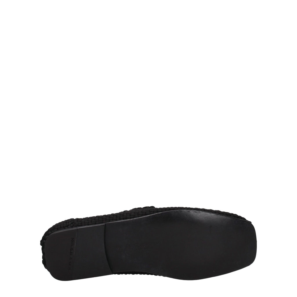 Chaussures mocassins en tissu noir Dolce & Gabbana pour homme, slip-on élégants et confortables.