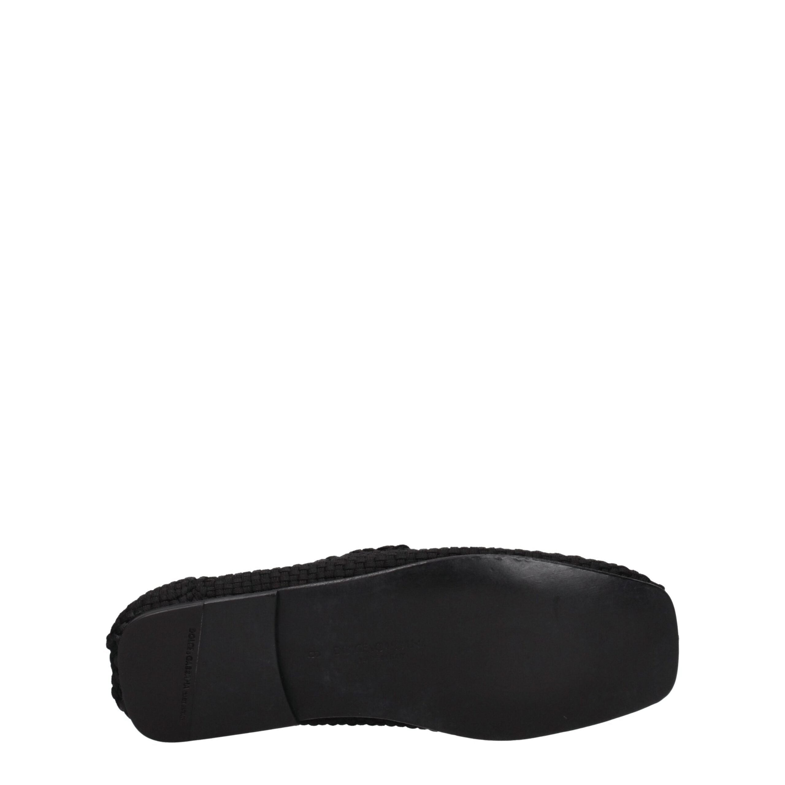 Chaussures mocassins en tissu noir Dolce & Gabbana pour homme, slip-on élégants et confortables.