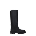 Bottes de pluie en coton noir Burberry, imperméables, avec logo emblématique, parfaites pour la pluie.