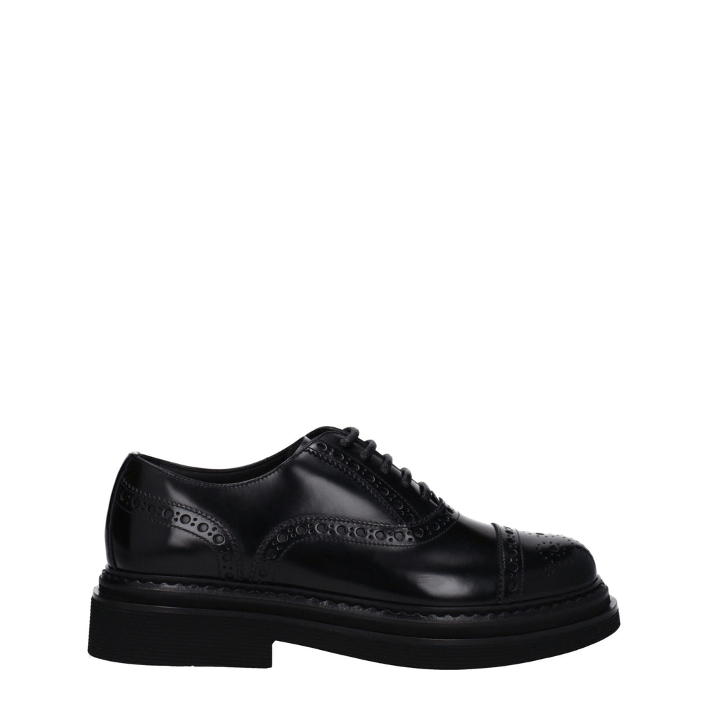 Chaussures Oxford et Derby en cuir noir Dolce & Gabbana, élégantes et classiques pour homme.