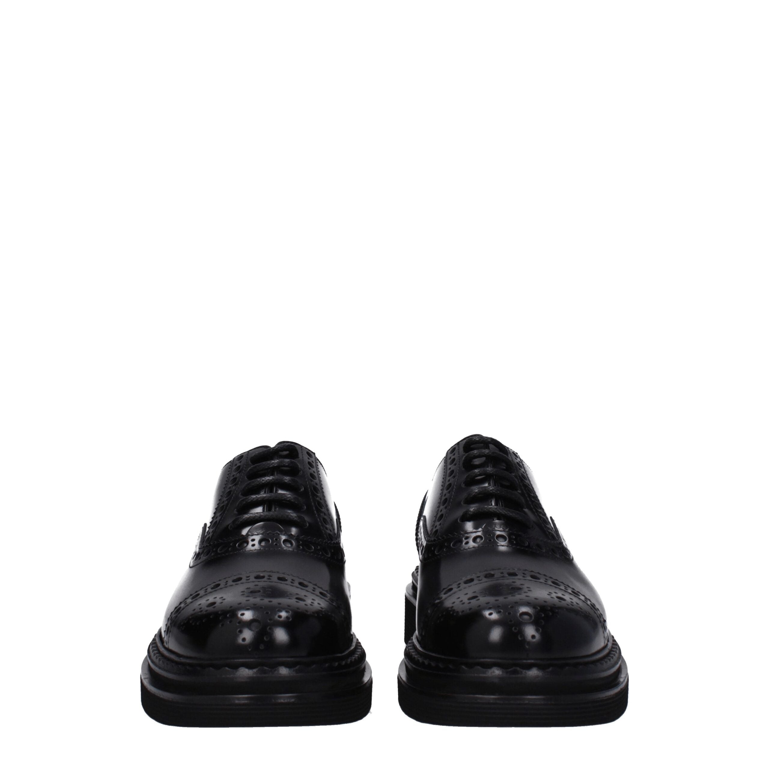 Chaussures Oxford et Derbies en cuir noir de Dolce & Gabbana, élégantes et sophistiquées pour homme.