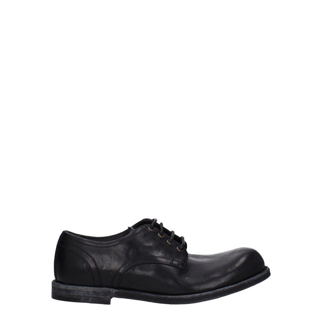Chaussures Richelieu et derbies en cuir noir Dolce & Gabbana, élégantes et sophistiquées pour homme.