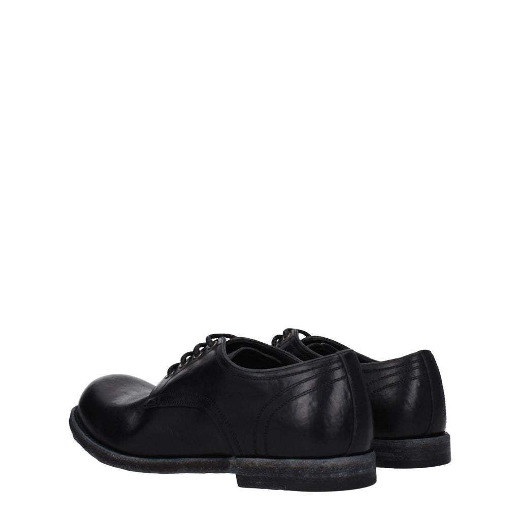 Chaussures Dolce & Gabbana Oxfords et Derbies en cuir noir, élégantes et classiques pour homme.