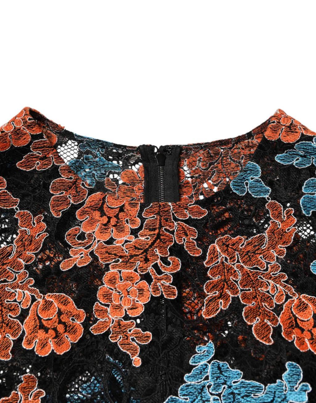 Robe courte Dolce & Gabbana à broderie florale multicolore, style shift, en tissu léger et élégant.