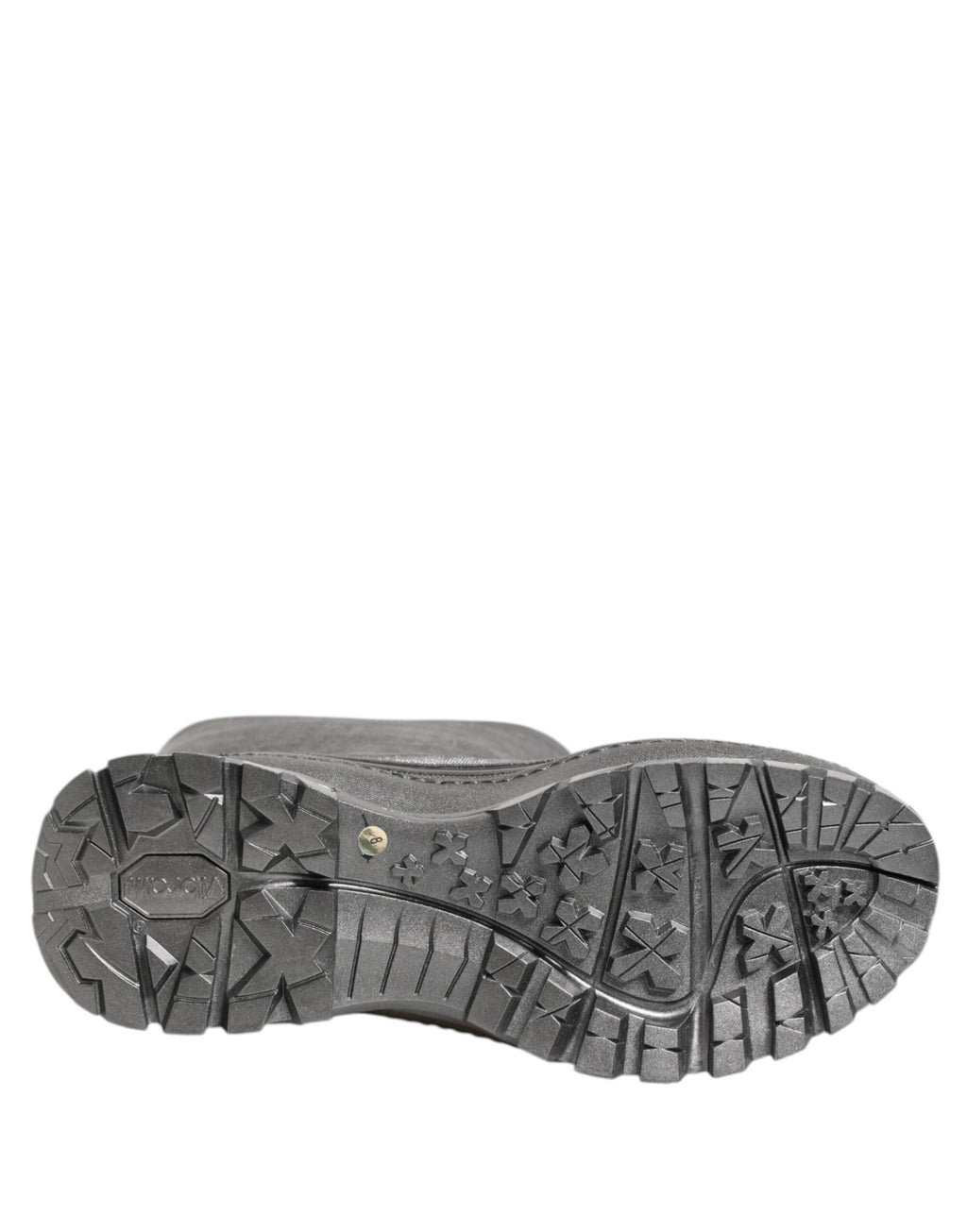 Bottes de pluie métalliques argentées Dolce & Gabbana à enfiler, en caoutchouc brillant pour un look élégant et pratique.