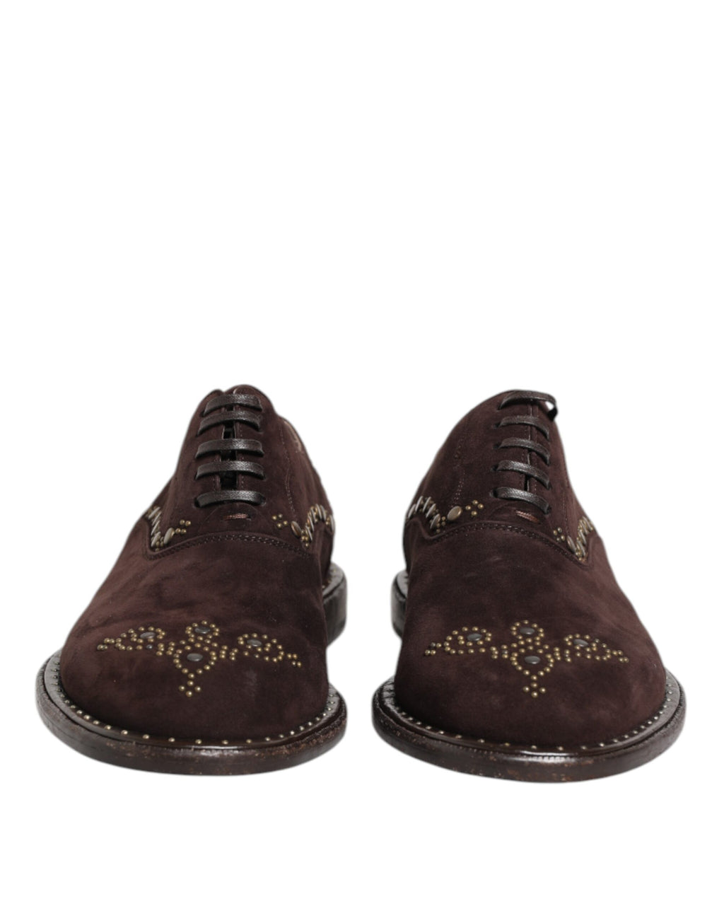 Chaussures oxford en velours marron de Dolce & Gabbana avec laçage, élégantes et sophistiquées pour homme.
