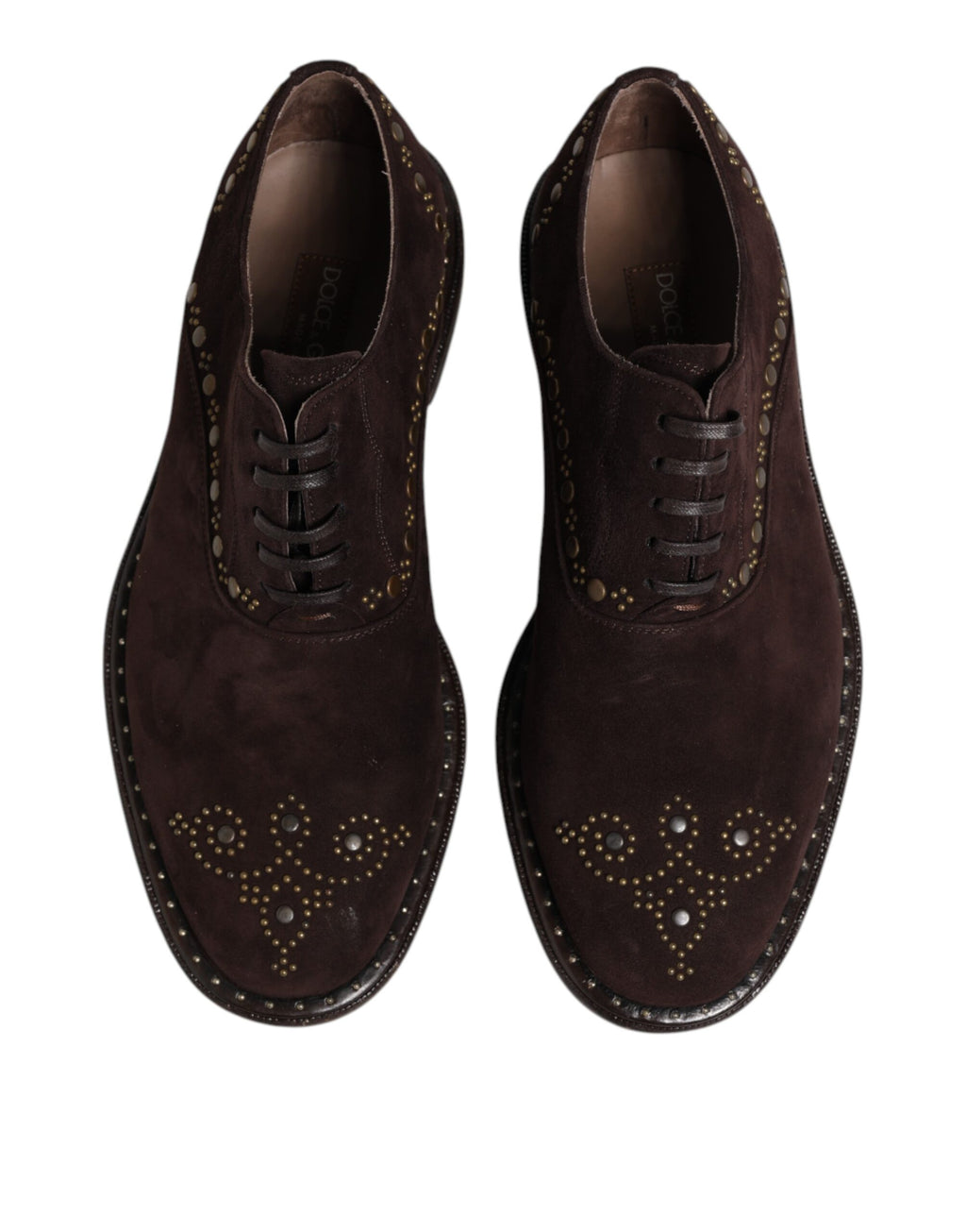Chaussures Oxford en velours marron de Dolce & Gabbana avec laçage, élégantes et raffinées pour homme.