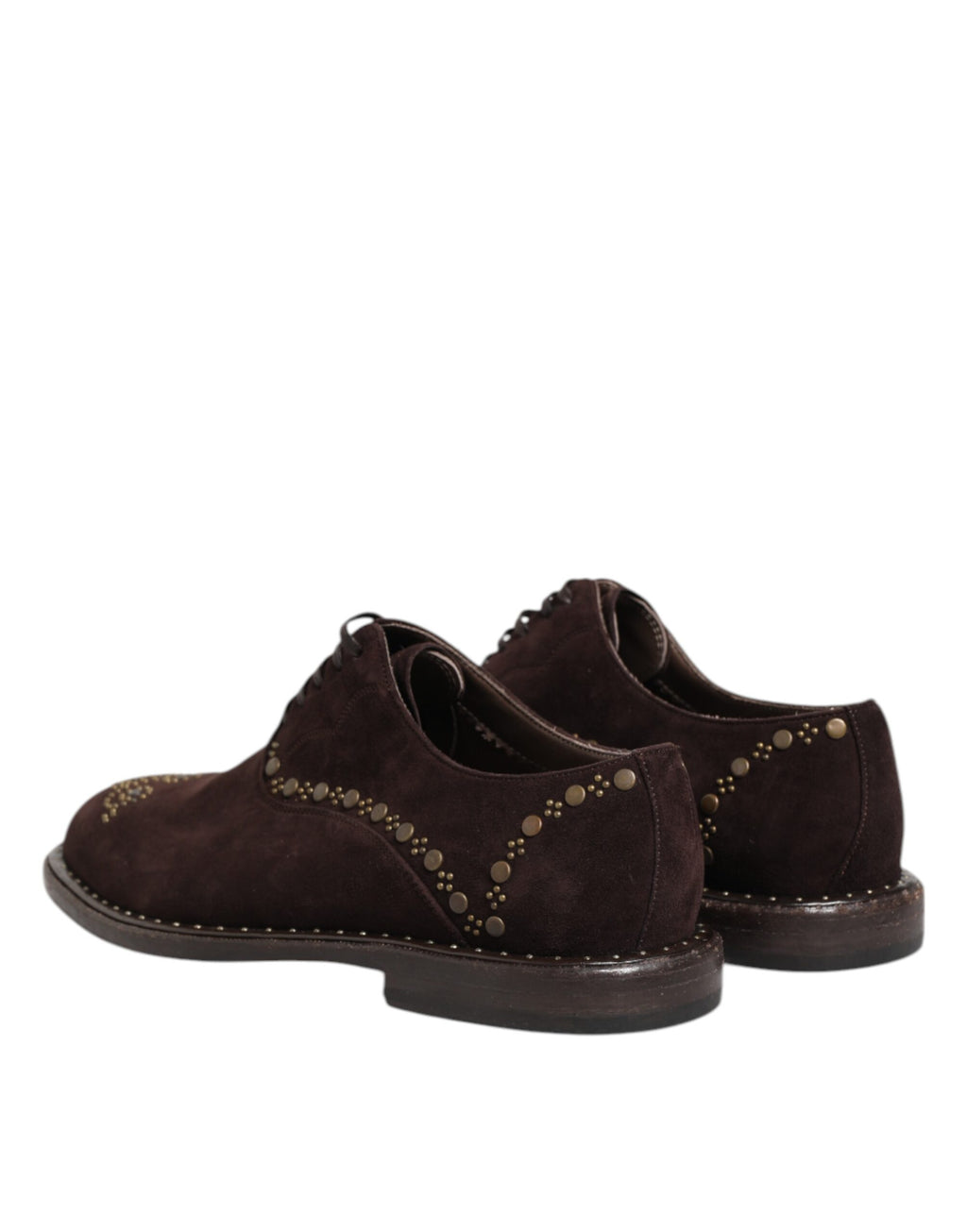 Chaussures Oxford en velours marron Dolce & Gabbana avec lacets, style élégant et sophistiqué pour homme.