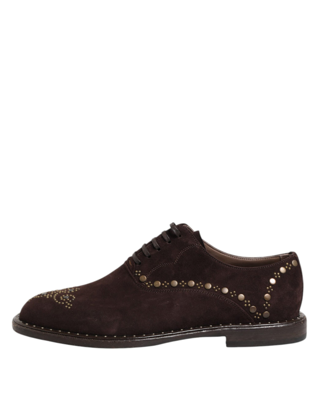 Chaussures Oxford en velours marron Dolce & Gabbana avec lacets, style élégant et classique pour homme.
