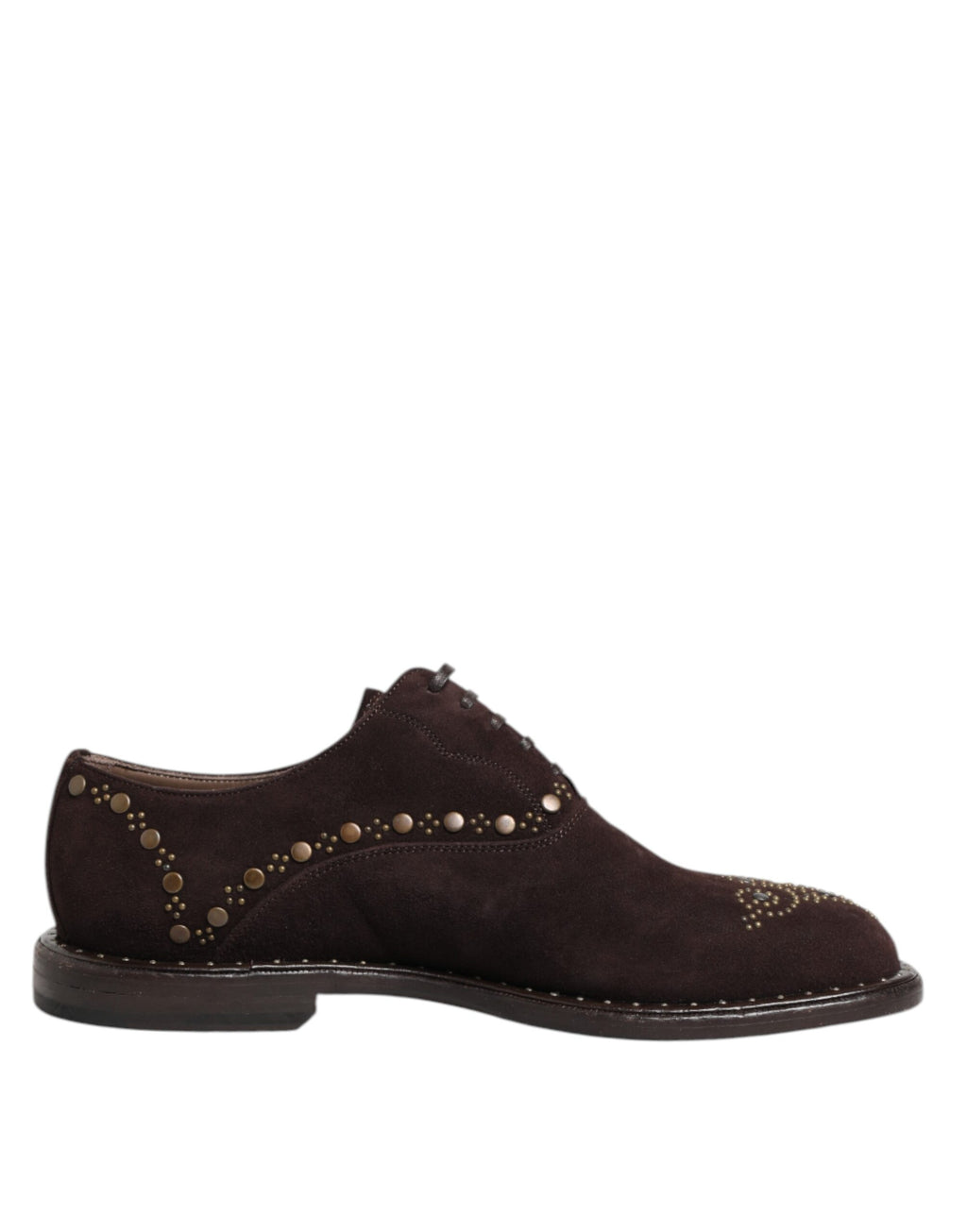 Chaussures Oxford en velours marron Dolce & Gabbana avec laçage, élégantes et sophistiquées pour homme.