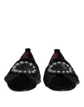 Chaussures Dolce & Gabbana VATICANO noires à ruban en cristal, slip-on élégantes pour femmes.