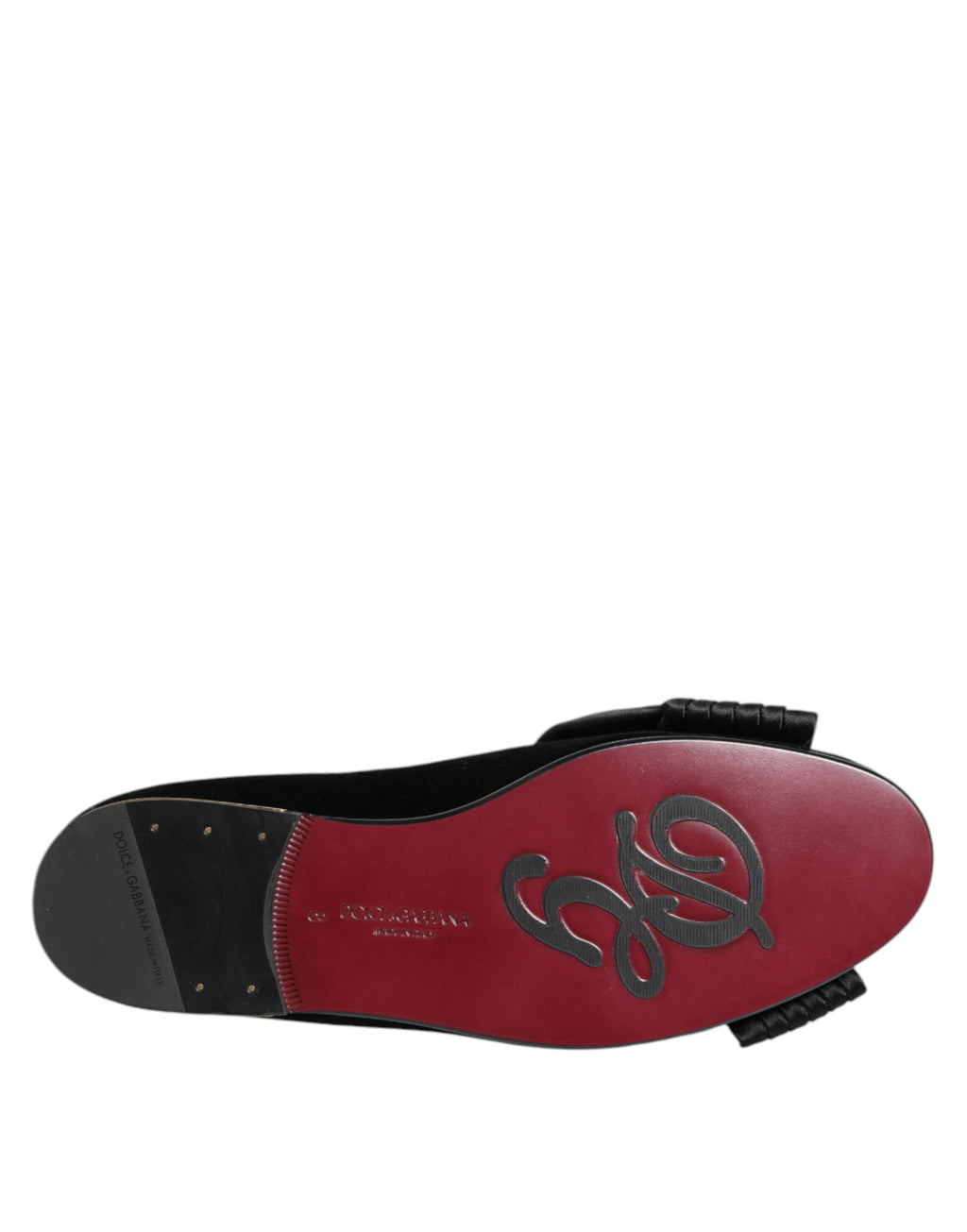 Chaussures Dolce & Gabbana VATICANO en noir avec ruban en cristal, slip-on élégants et sophistiqués.