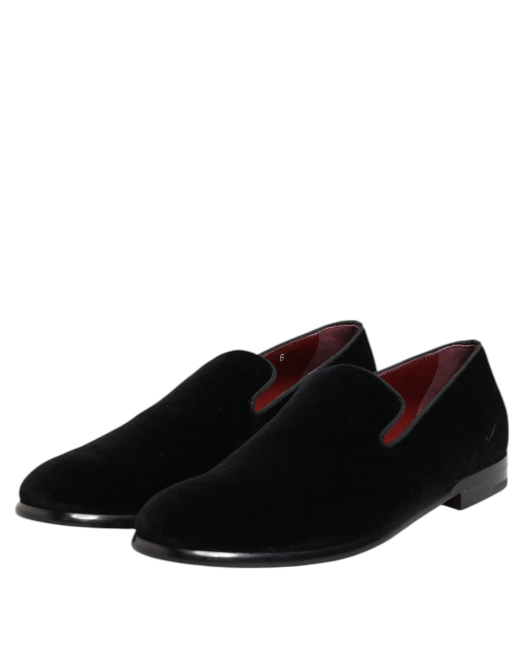 Chaussures de ville en velours noir Dolce & Gabbana pour hommes, mocassins élégants et formels.