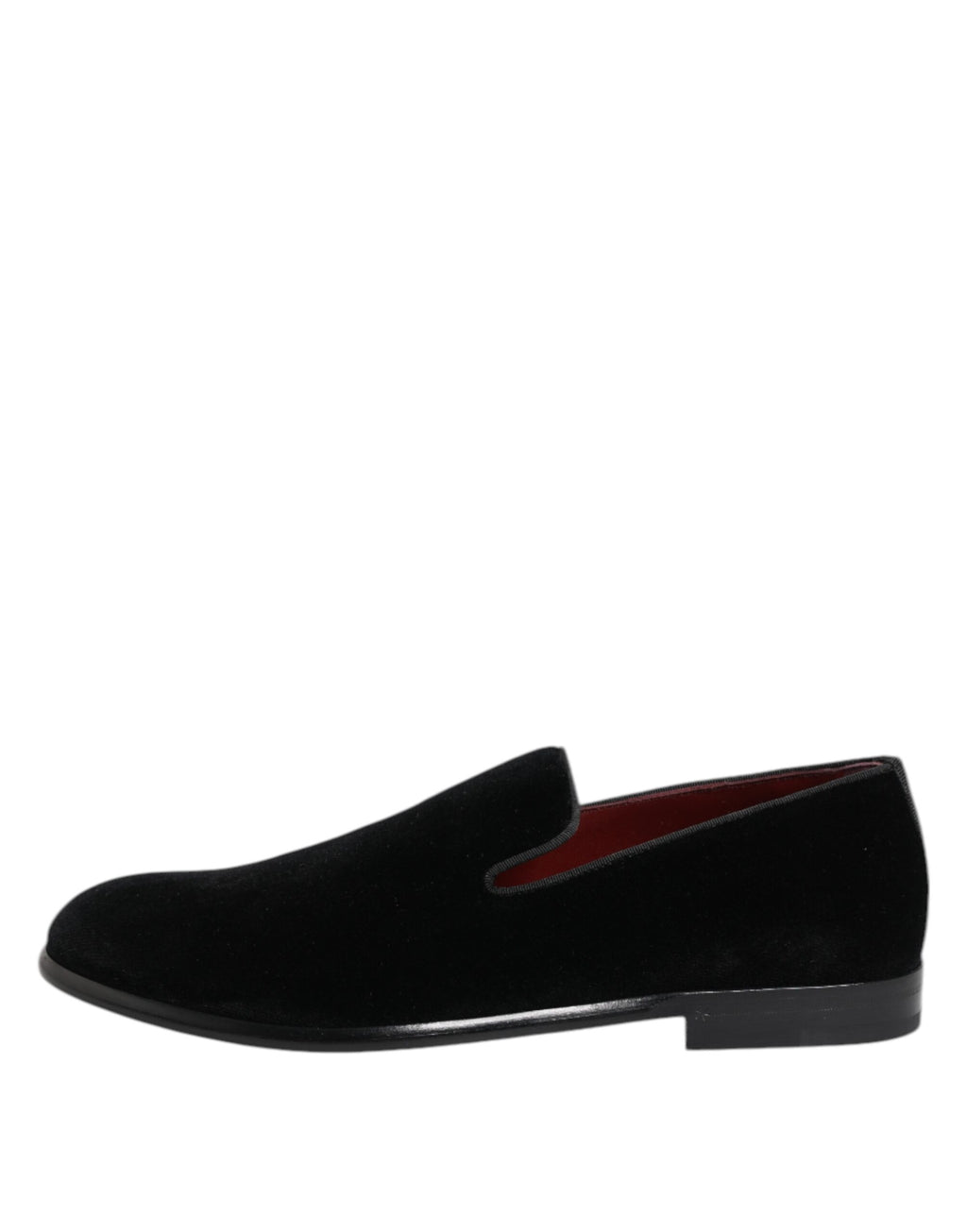 Chaussures formelles pour homme Dolce & Gabbana en velours noir, loafers élégants pour occasions spéciales.