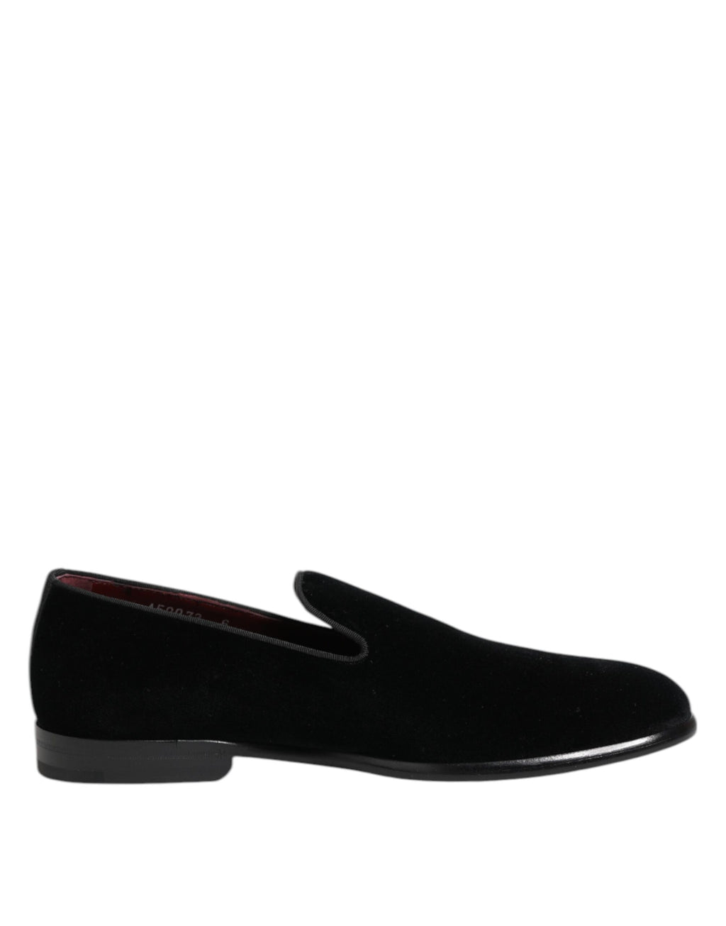 Chaussures formelles en velours noir pour homme de Dolce & Gabbana, mocassins élégants pour occasion spéciale.
