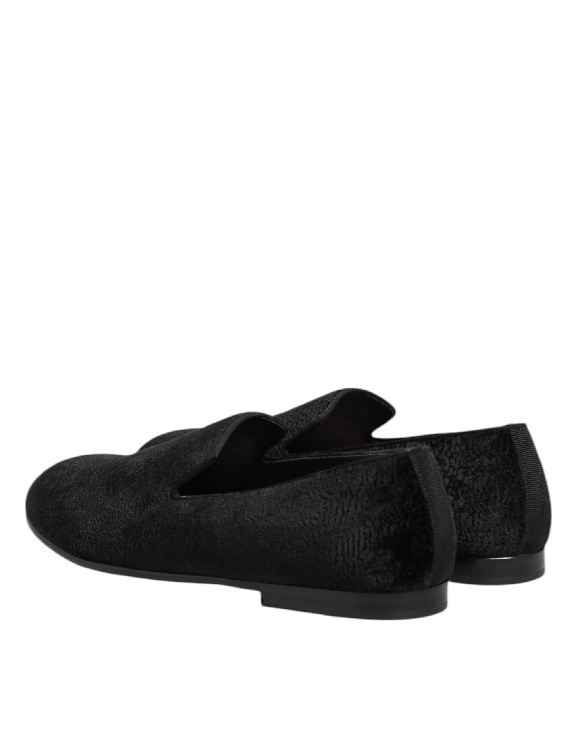 Mocassins formels pour homme Dolce & Gabbana en jacquard noir, chaussures élégantes pour occasions spéciales.