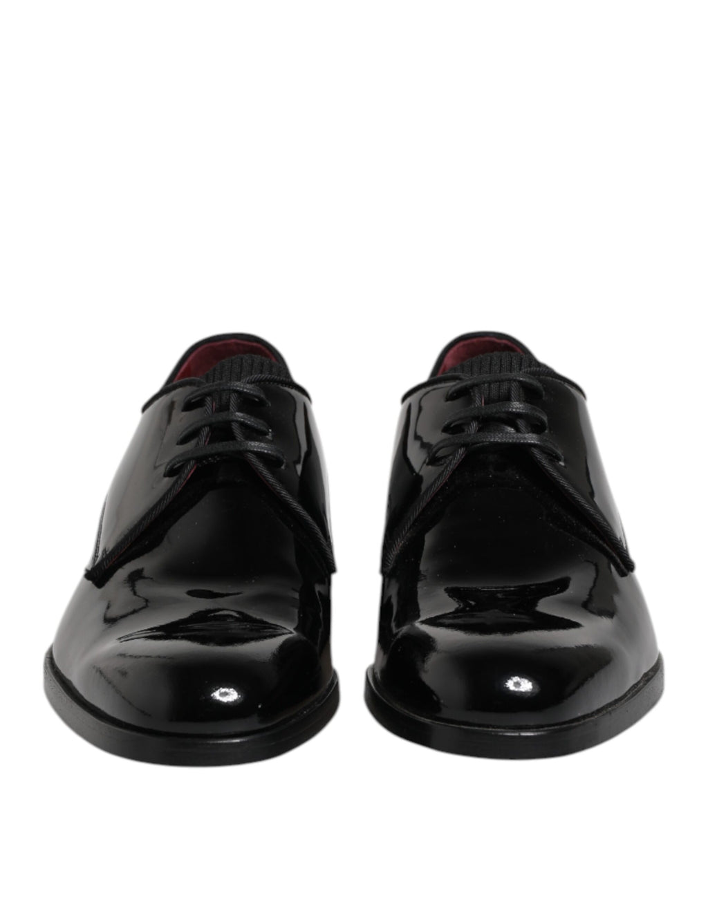 Chaussures Derby en cuir noir Dolce & Gabbana pour homme, lacets, style formel et élégant, vue de face