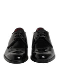 Chaussures Derby en cuir noir Dolce & Gabbana pour homme, lacets, style formel et élégant, vue de face