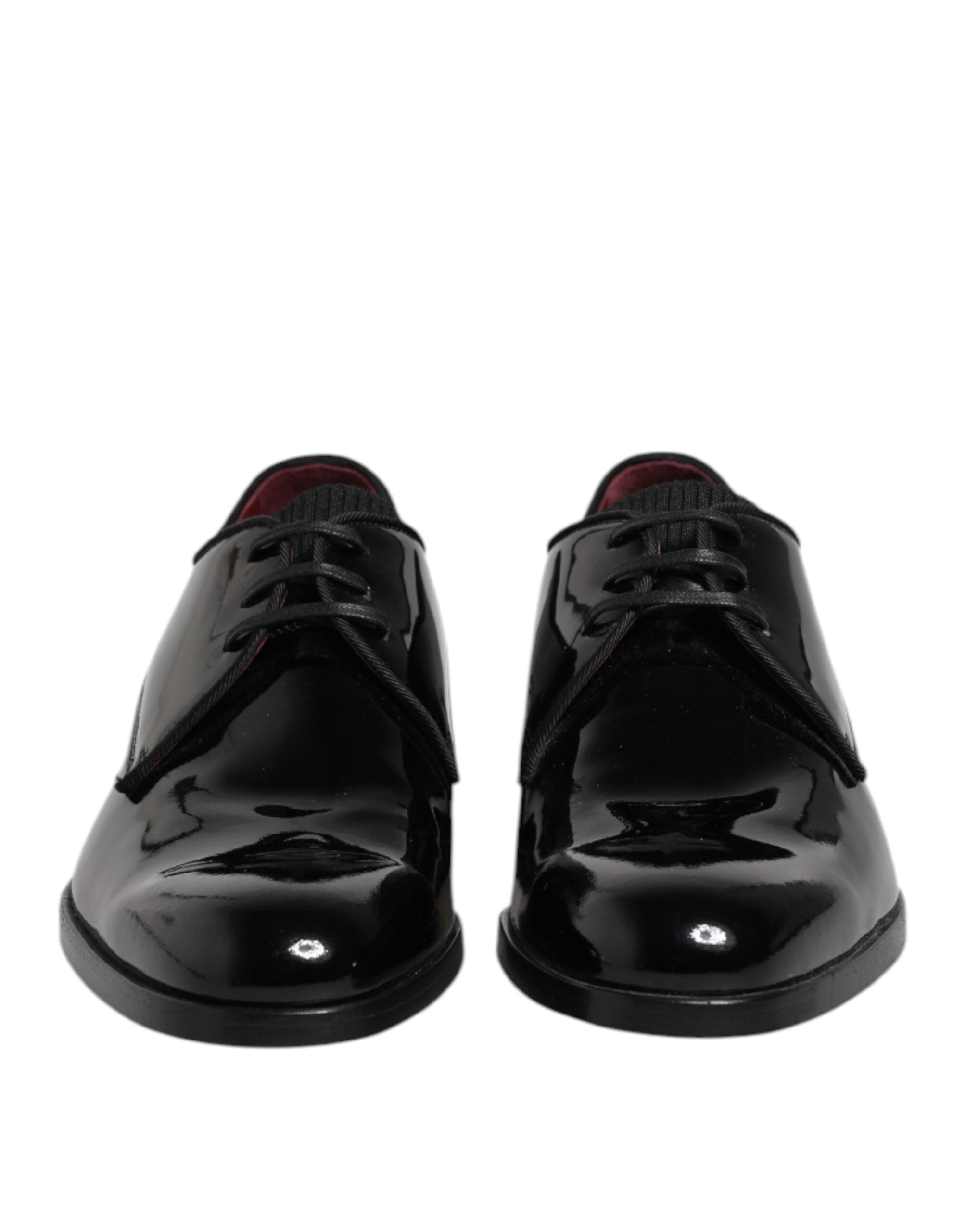 Chaussures Derby en cuir noir Dolce & Gabbana pour homme, lacets, style formel et élégant, vue de face