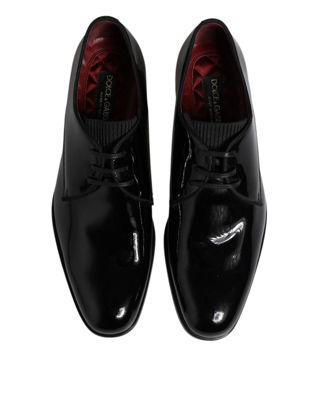 Chaussures Derby en cuir noir Dolce & Gabbana pour homme, lacées, chaussures formelles élégantes et sophistiquées.