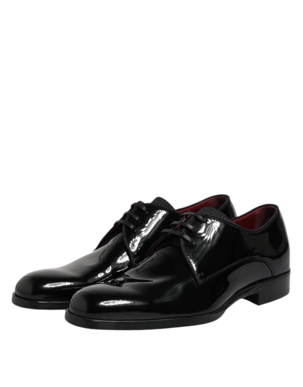 Chaussures Derby noires en cuir de Dolce & Gabbana pour homme, avec lacets et finition élégante.