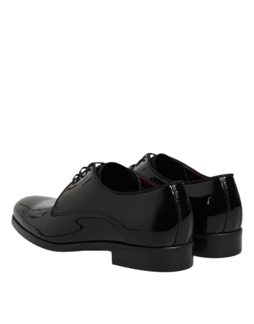 Chaussures derby noires en cuir de luxe Dolce & Gabbana pour homme, avec lacets et style formel élégant.