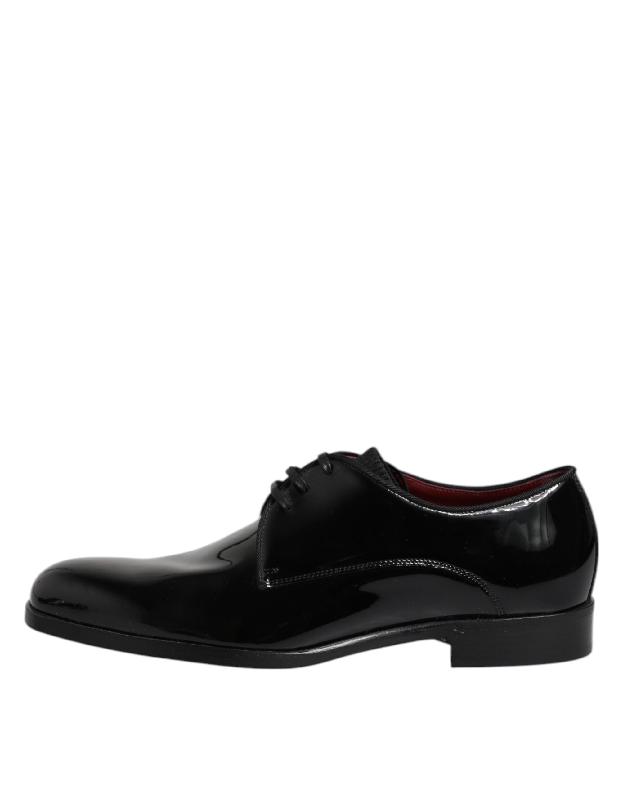 Chaussures derby noires en cuir de Dolce & Gabbana pour homme, lacets, style formel et élégant.