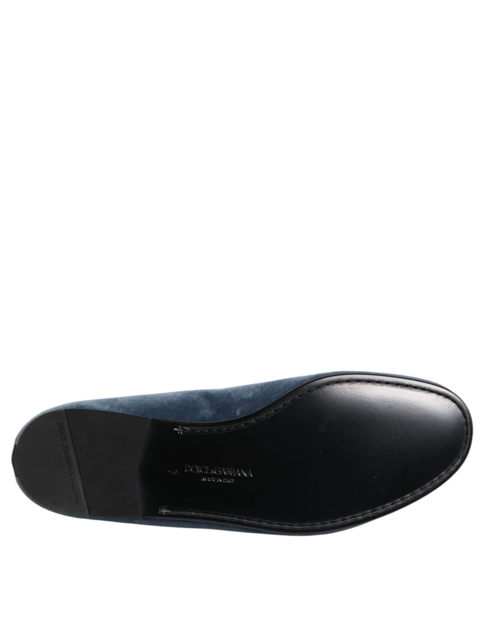 Chaussures formelles Dolce & Gabbana Blue Velvet DG Logo, loafers élégants en velours bleu avec logo de la marque.
