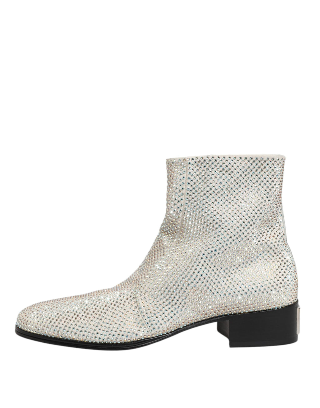 Escarpins blancs Dolce & Gabbana avec logo DG en strass et design à la cheville, chaussures élégantes pour femmes.