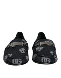 Chaussures Dolce & Gabbana en coton bleu logo, mocassins formels pour homme, style élégant et confort.