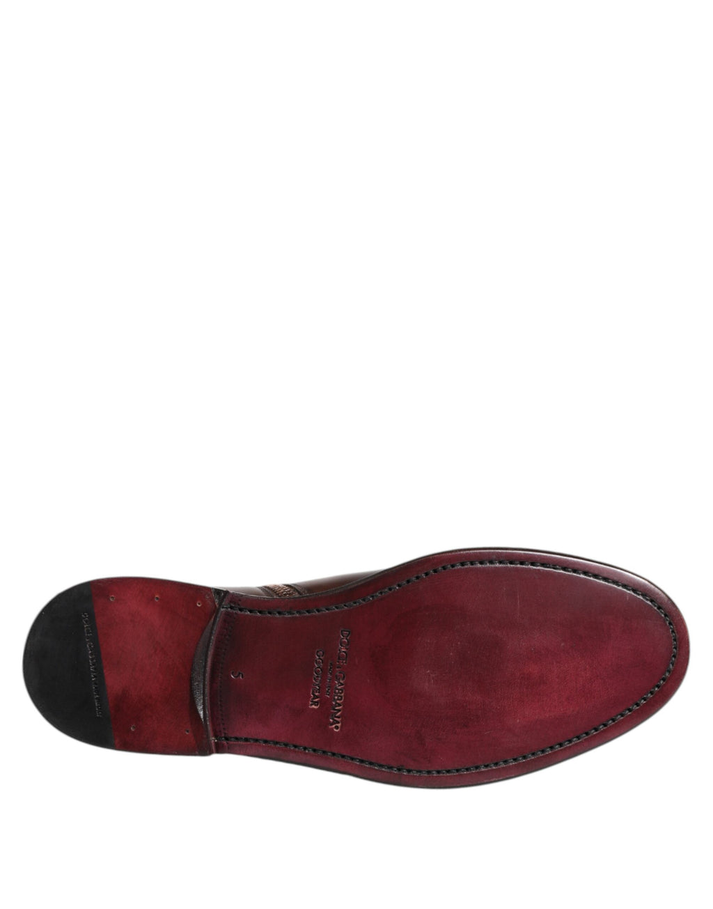 Bottes en cuir marron Dolce & Gabbana Chelsea, mi-mollet, avec design élégant et fermeture élastique sur le côté.