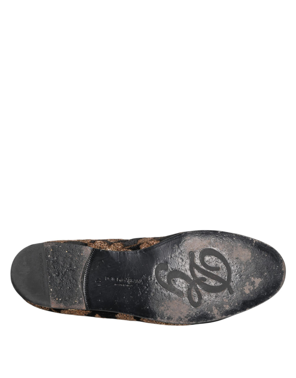 Chaussures mocassins pour hommes Dolce & Gabbana noires avec broderie florale élégante, finition en cuir et détails sophistiqués.