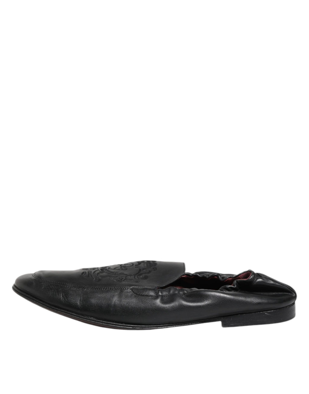 Chaussures mocassins en cuir noir pour homme de Dolce & Gabbana, chaussures plates slip-on élégantes et confortables.
