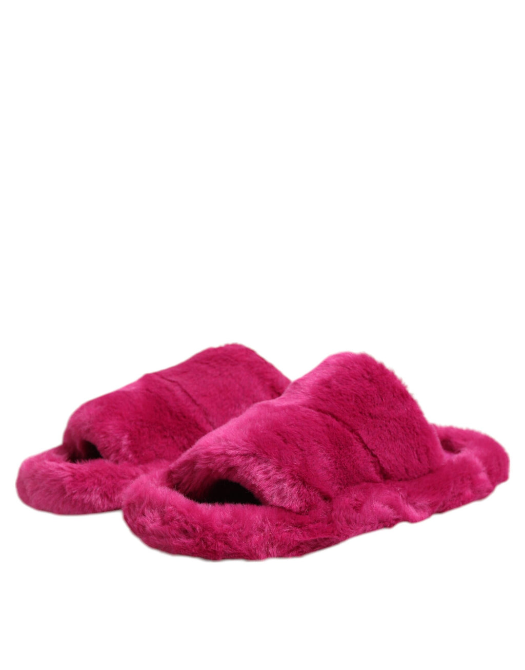 Sandales pour hommes Dolce & Gabbana en acrylique rose avec fausse fourrure, chaussures plates élégantes et confortables.