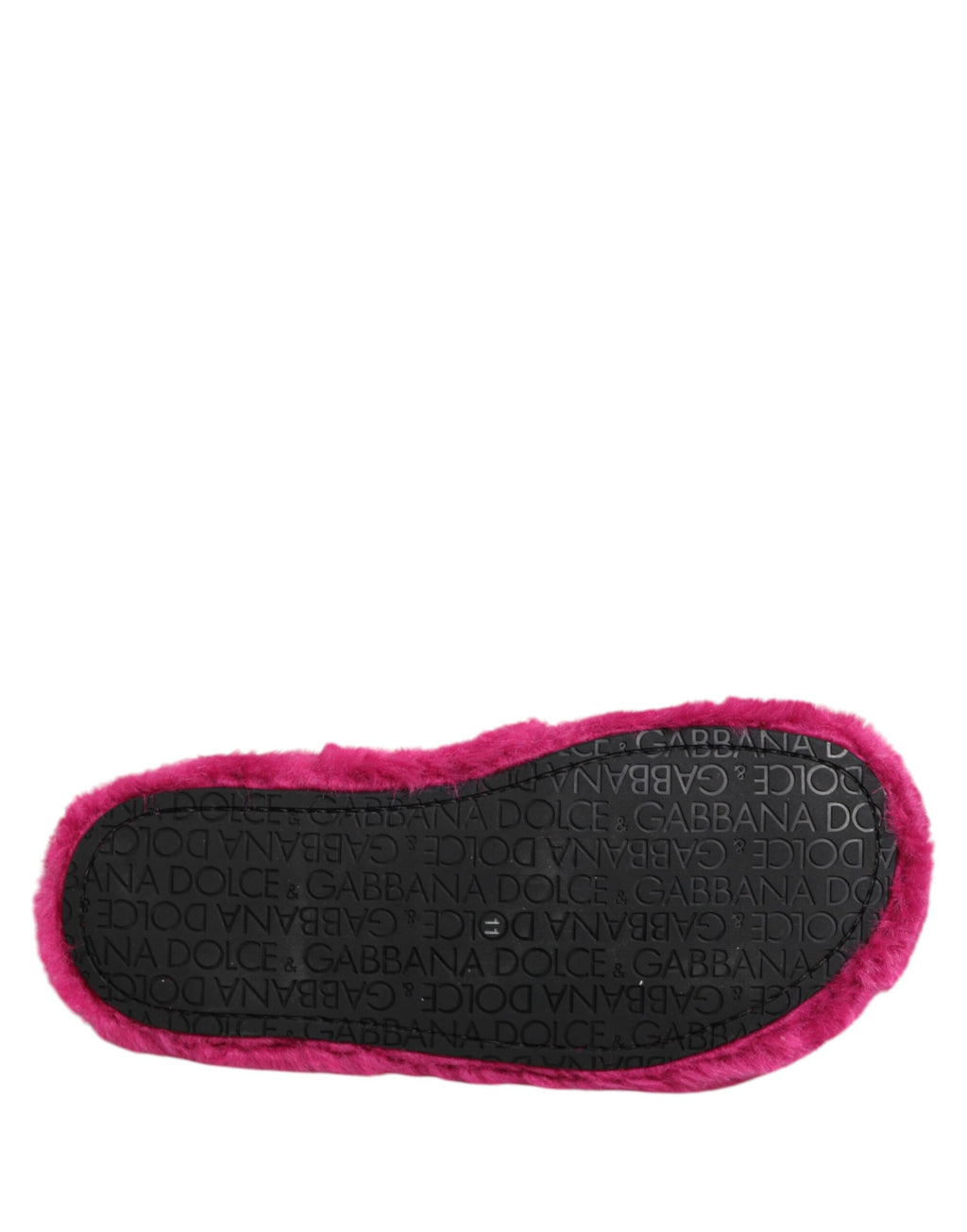 Sandales plates pour hommes Dolce & Gabbana en acrylique rose et fausse fourrure, chaussures élégantes et confortables.