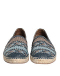 Chaussures espadrilles en cuir tissé bleu gris de Dolce & Gabbana, style élégant et confortable pour homme.