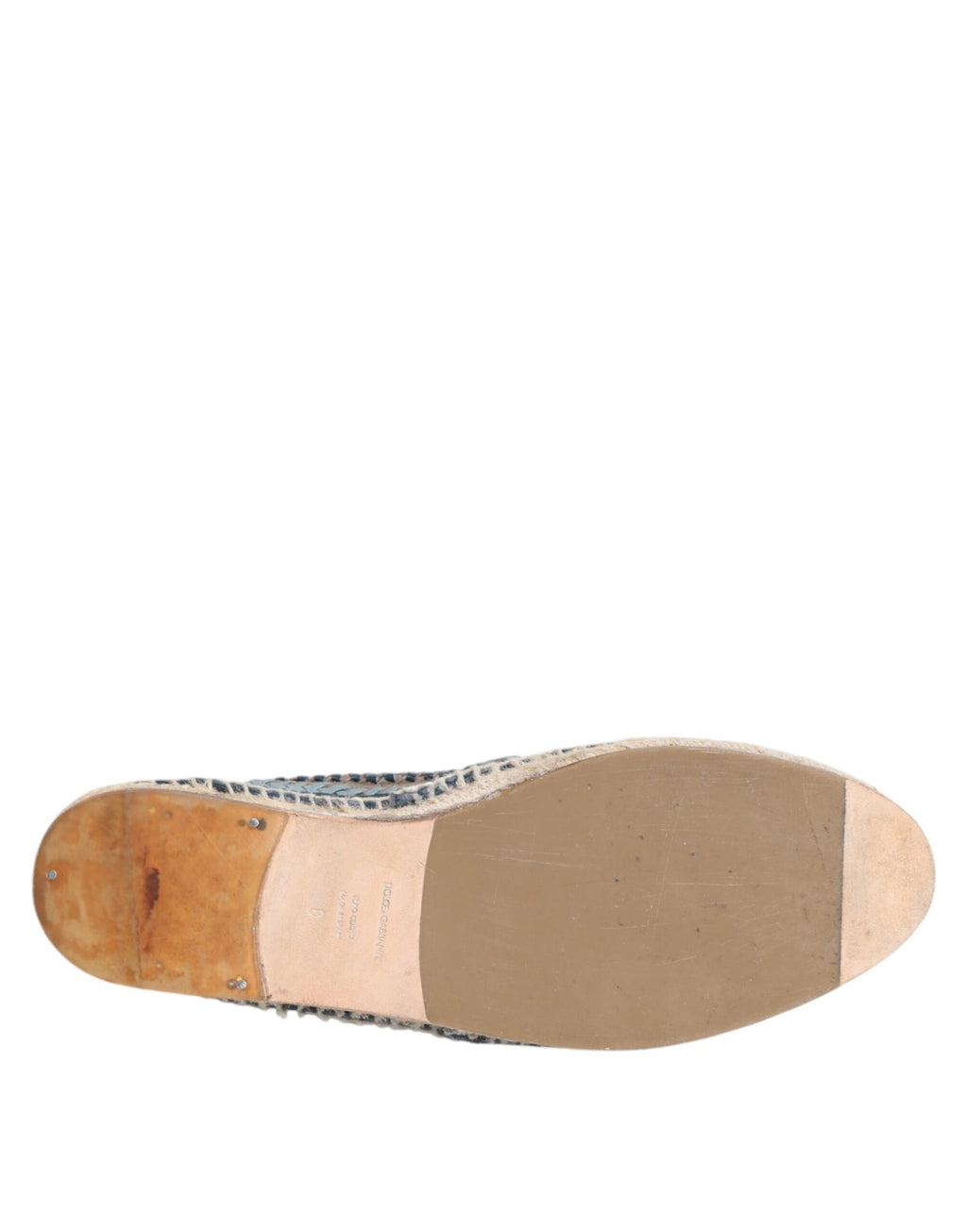 Chaussures espadrilles en cuir tissé bleu gris de Dolce & Gabbana, style élégant et confortable pour homme.