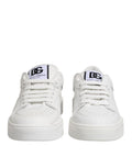 Chaussures sneakers basses en cuir blanc Dolce & Gabbana Miami, style décontracté et élégant pour hommes.
