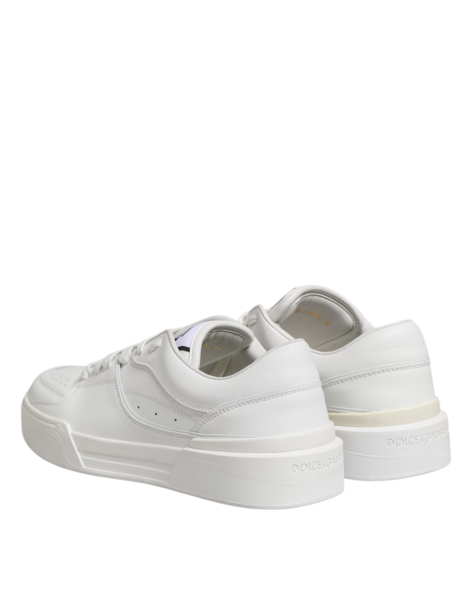 Baskets basses en cuir blanc Dolce & Gabbana Miami, chaussures de sport élégantes et confortables pour homme.