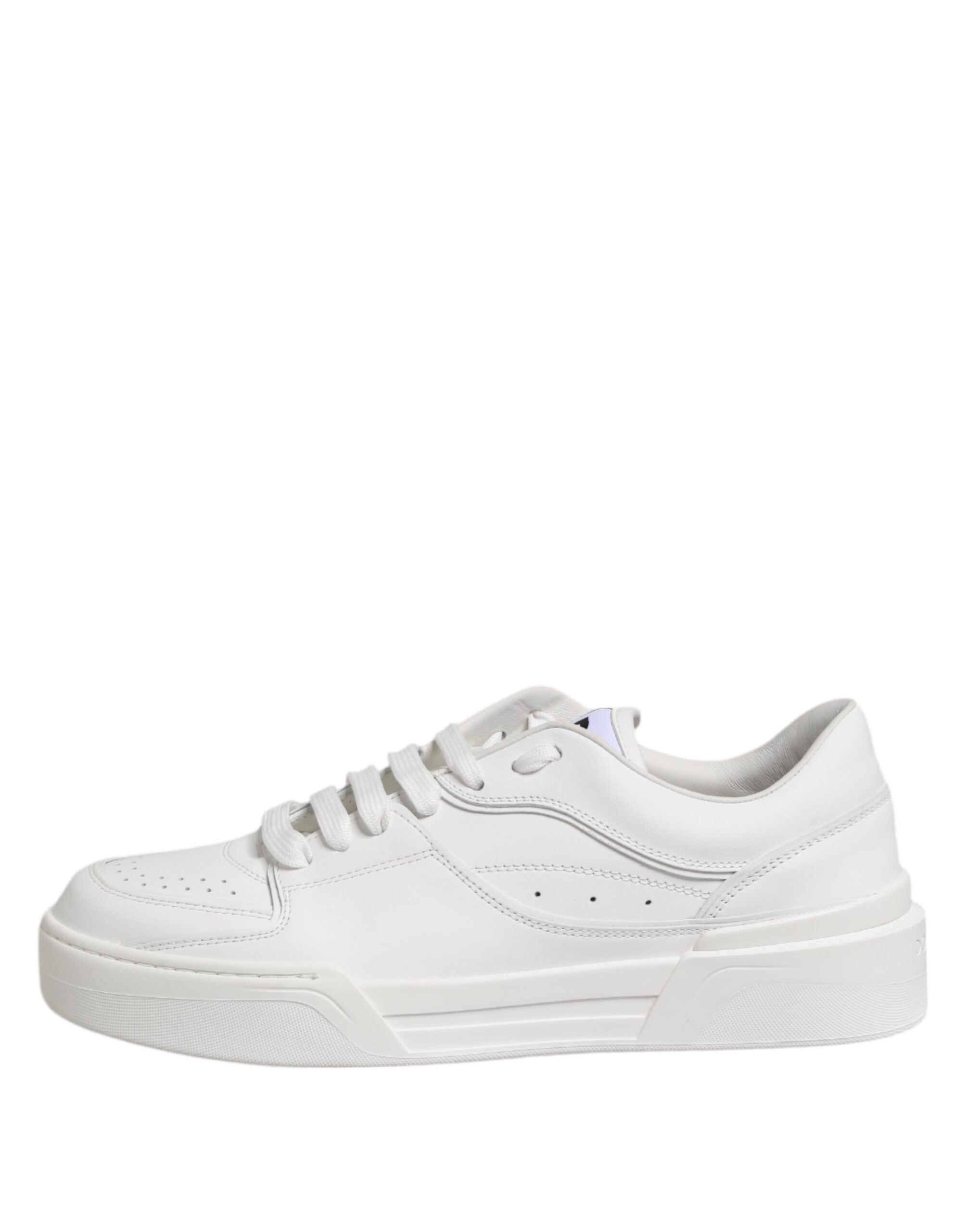 Chaussures sneakers basses en cuir blanc Dolce & Gabbana Miami, chaussures de sport élégantes pour femmes et hommes.