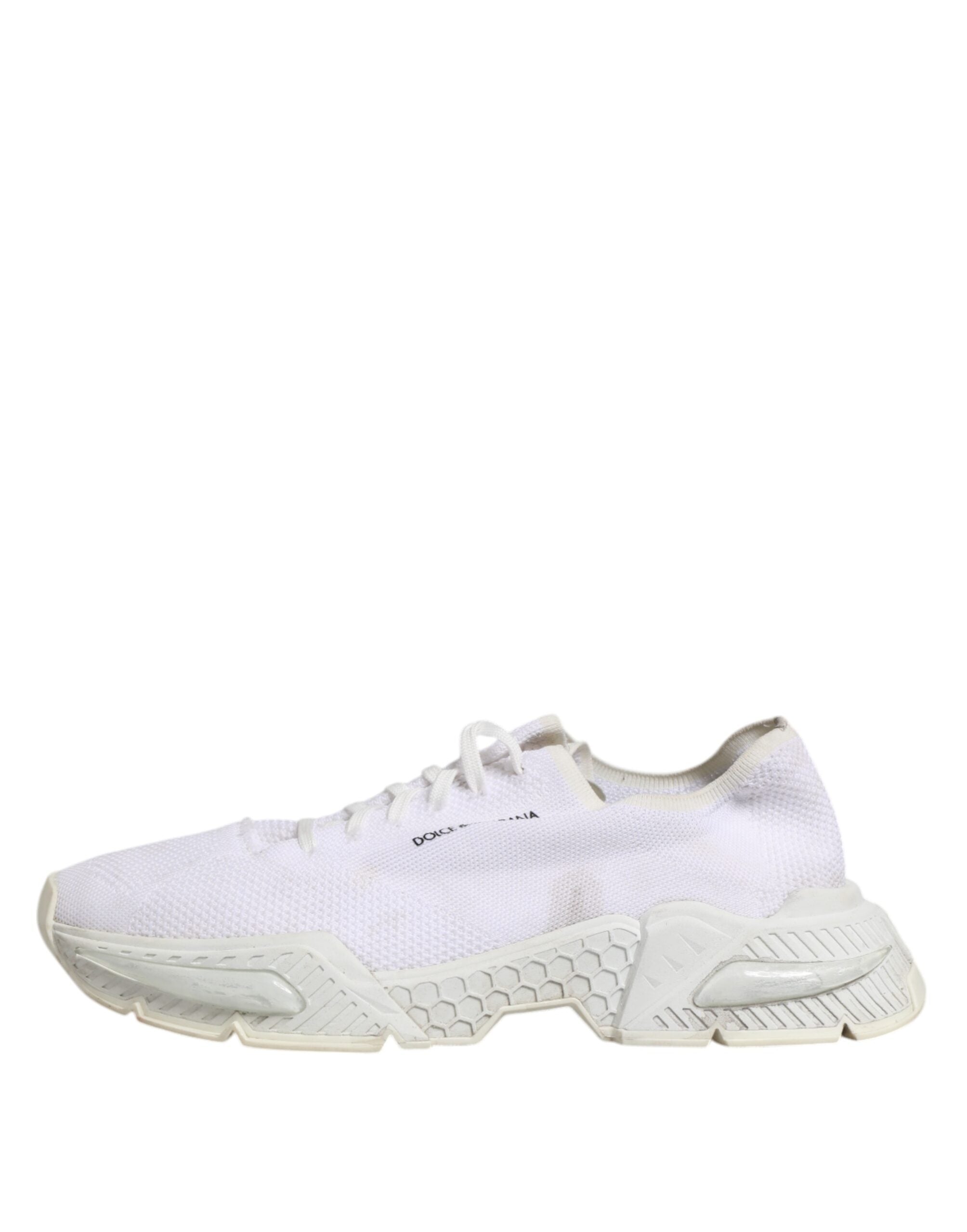 Chaussures sneakers basses blanches Dolce & Gabbana Airmaster pour homme, vue de côté.