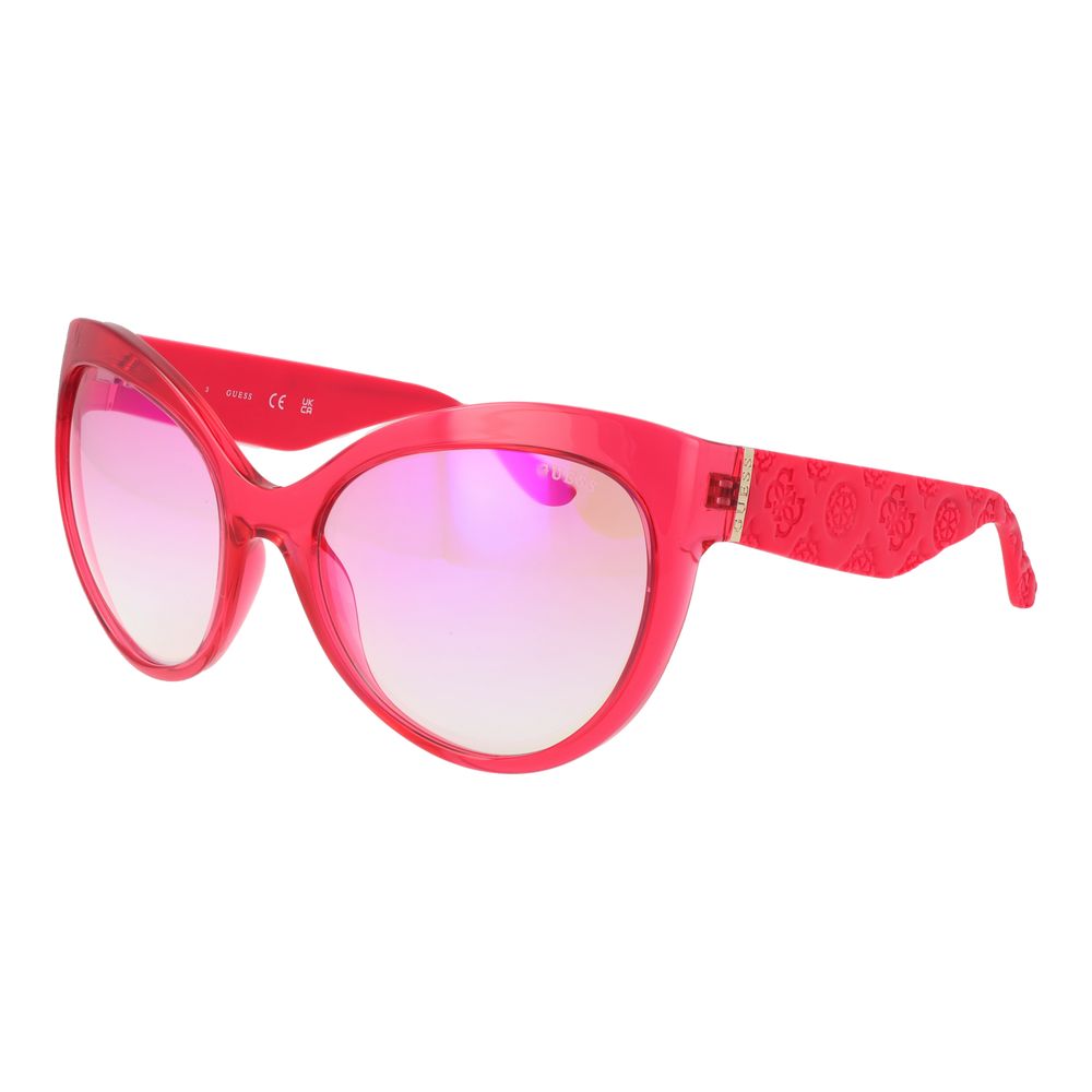 Lunettes de soleil en acier inoxydable rose de Guess, style moderne avec monture élégante et branche fine.