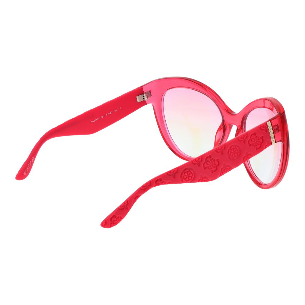 Lunettes de soleil en acier inoxydable rose de la marque Guess, avec monture élégante et design moderne.