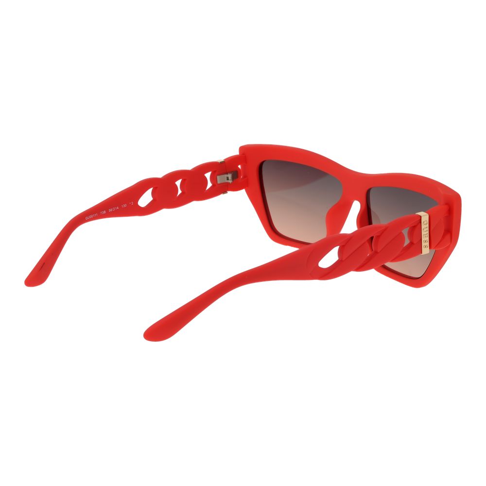 Lunettes de soleil en plastique multicolores Guess avec monture rectangulaire et verres teintés, mode tendance et élégante.