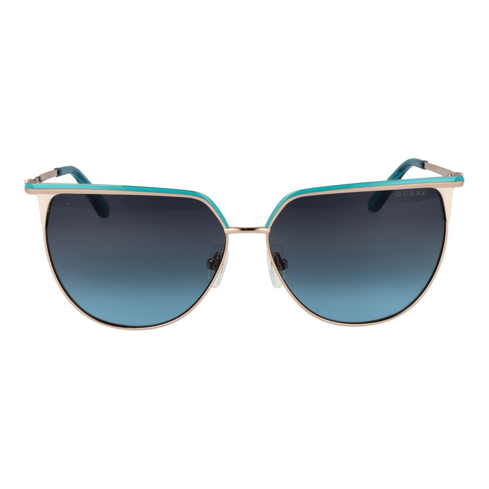 Lunettes de soleil en métal doré Guess, style tendance avec monture élégante et branches fines, mode sophistiquée et moderne