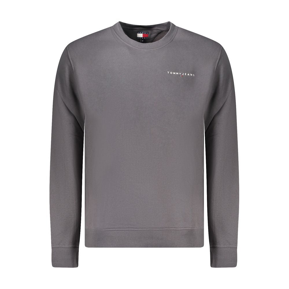 Sweat-shirt en coton gris pour homme de la marque Tommy Hilfiger, avec logo discret sur la poitrine.