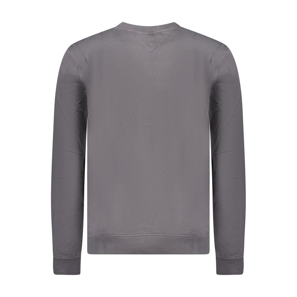 Sweatshirt pour homme en coton gris de la marque Tommy Hilfiger, avec logo discret sur la poitrine.